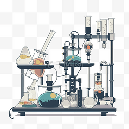 生物实验卡通图片_实验仪器化学卡通