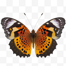 好看插图图片_彩色蝴蝶橙色蝴蝶标本