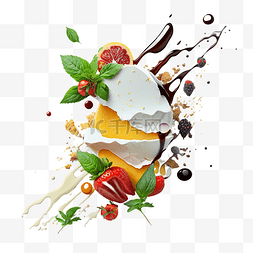 奶油质感图片_食物水果蛋糕质感卡通