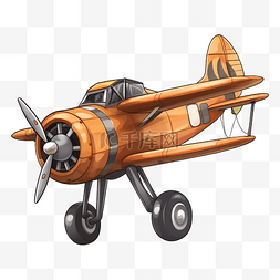 飞机橙色复古图案