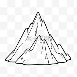 字体上的图片_白色背景轮廓草图上的一座山的图