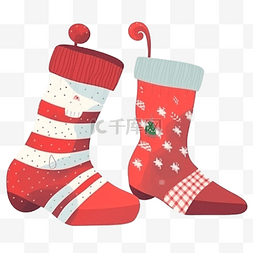 圣诞节袜子插画