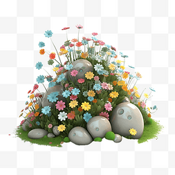 春季植物鲜花图片_草丛长满鲜花