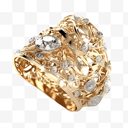 钻石珠宝首饰黄金戒指立体建模