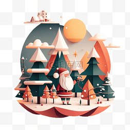 花纹图形图片_多雪的冬天圣诞老人