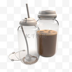 奶茶类装饰图片_咖啡杯透明液体