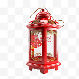 小灯笼新年挂饰图片_春节美丽的方形灯笼挂饰