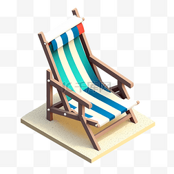 沙滩椅平面素材图片_夏天沙滩躺椅