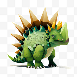 可兰纳斯logo图片_恐龙剑龙绿色插画
