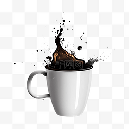 咖啡溅起的液体图片_咖啡杯子飞溅