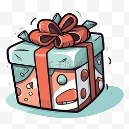 节礼日礼物盒粉绿色涂鸦图案