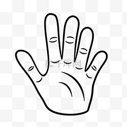 五根手指手绘轮廓素描 向量