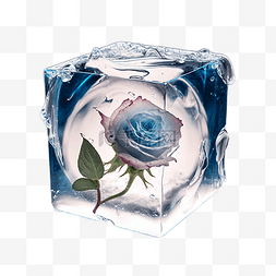 玫瑰冰封主题图片