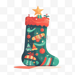 红色发光线图片_圣诞节美丽礼物袜子