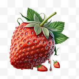草莓水果红色美味的插画
