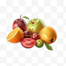 可爱水果菠萝图片_水果黄帅苹果橙子
