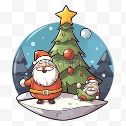 圣诞树圣诞帽图片_圣诞节圣诞老人打雪仗图案