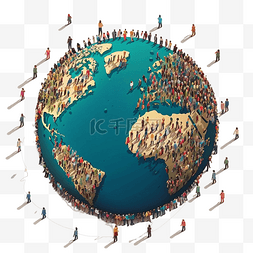 世界人口图片_人口日地球蓝色卡通