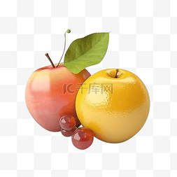 卡通一盘水果图片_水果三维美味水果