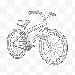 线条一枝玫瑰图片_自行车轮廓草图的 bmx 自行车着色