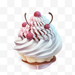 夏季甜品冰激凌3d真实可爱精美