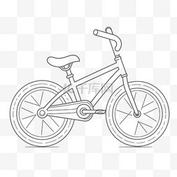 免费自行车着色页轮廓素描 向量