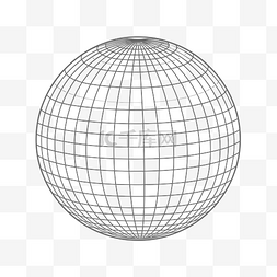 球体网格元素图片_在线条轮廓草图中绘制网格的球体