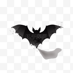 底部阴影图片_飞翔的蝙蝠黑色阴影