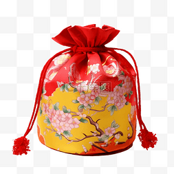 新年红包福袋图片_春节钱包福袋花朵真实