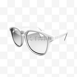 蓝色的镜框图片_眼镜白色镜片白色边框优雅眼镜