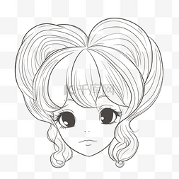 outline图片_日本动漫 girl draw illustration of a hair