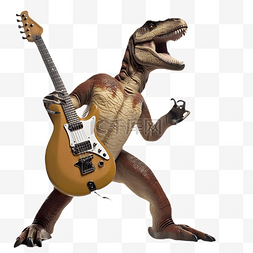 恐龙吉他摇滚乐队卡通立体3d建模