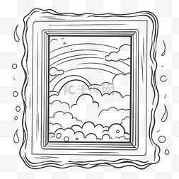 框框画图片_在框架轮廓草图中显示天空的绘图