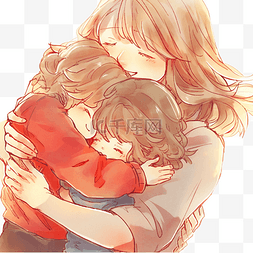 母亲节妈妈孩子温馨拥抱