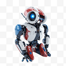 蓝色智能插画图片_机器人科技玩具