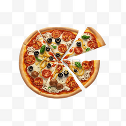 切开的披萨图片_现代厨房食物切开的皮萨