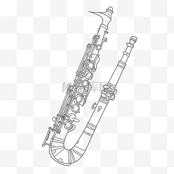 西洋管弦乐图片图片_巴松管在白色背景轮廓草图上绘制