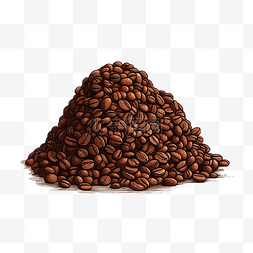 咖啡豆扁平风格卡通插画
