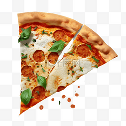 披萨一角美食插画