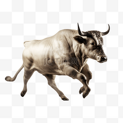 卡通牛头psd图片_奔跑的公牛动物牲畜立体3d模型