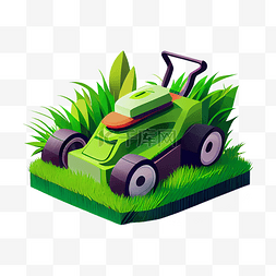 草坪除草器3d卡通