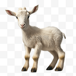 ps动物剪影素材图片_小羊羔动物白色透明