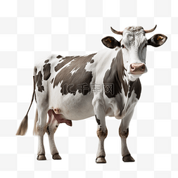 卡通优酸乳图片_奶牛动物站立白底透明