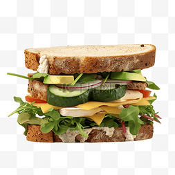 三明治奶酪图片_食物黄瓜绿色