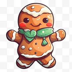 手指小饼干图片_圣诞节姜饼人胖胖的图案