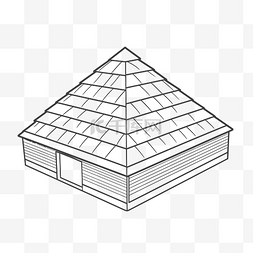 金字塔是用白色绘制的，带有黄色