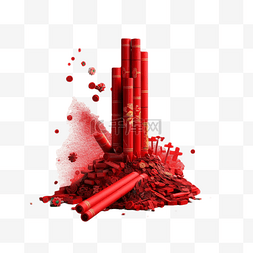 红色的烟花图片_春节红色鞭炮烟花的真实效果