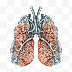 肺部哮喘日插画