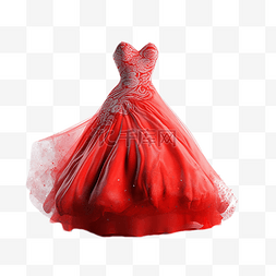 红色女士外套图片_礼服图案装饰