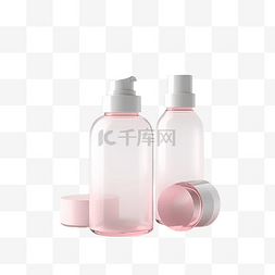 渲染包装图片_3d化妆品粉色瓶